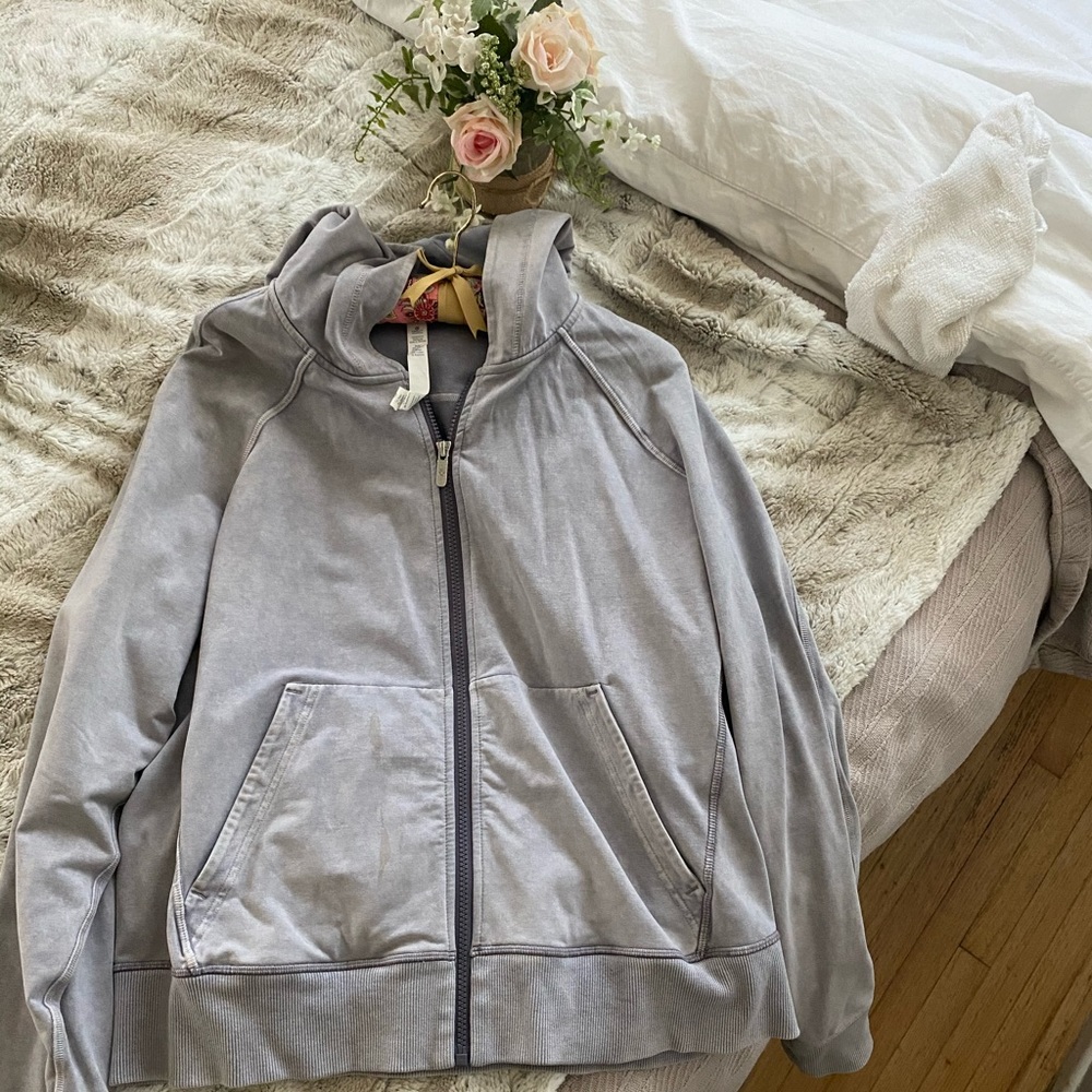 LULULEMON lavender acid wash zip up hoodie sz 12
